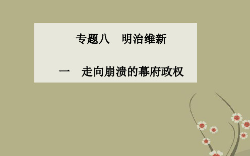 高中历史 专题八、一走向崩溃的幕府政权课件 人民版选修1