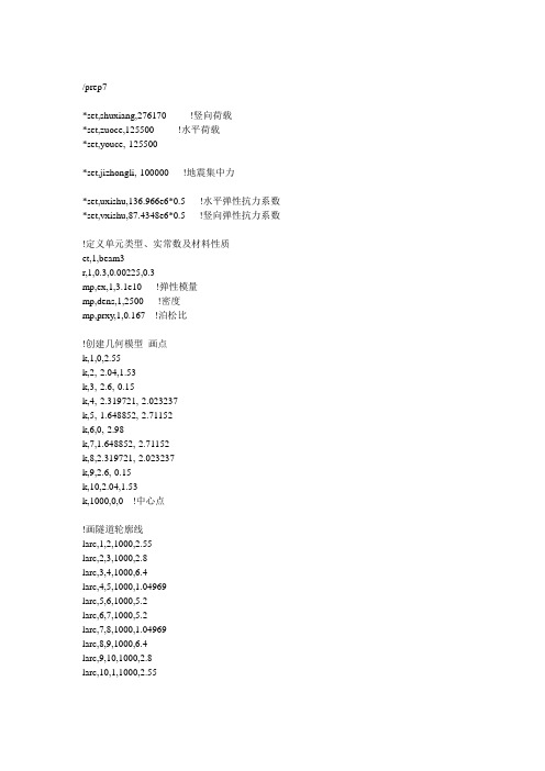 ansys隧道荷载结构法命令流