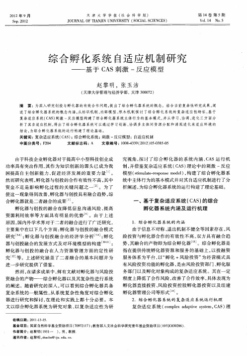 综合孵化系统自适应机制研究——基于CAS刺激-反应模型