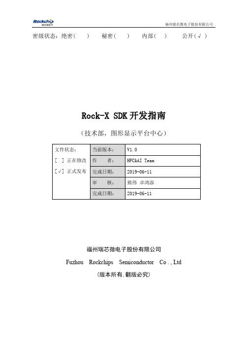 福州瑞芯微电子股份有限公司Rock-X SDK开发指南说明书