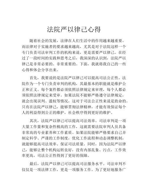 法院严以律己心得