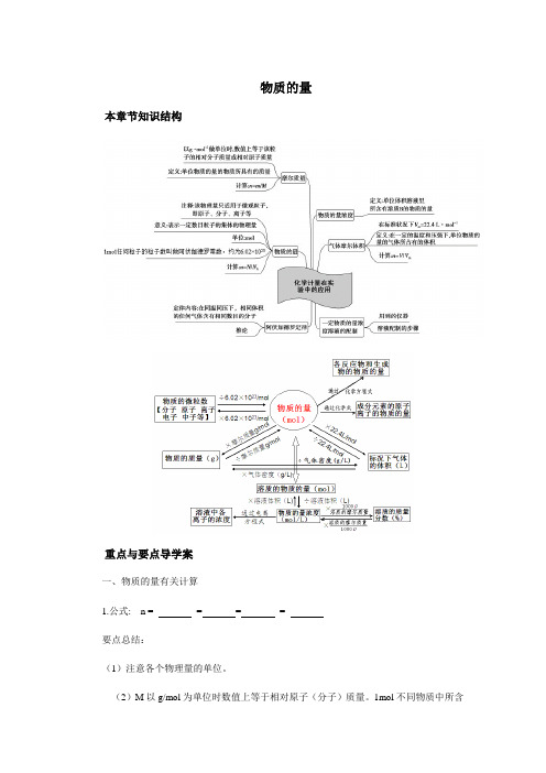 海南省海口市第一中学人教版高一化学导学案：物质的量及其计算