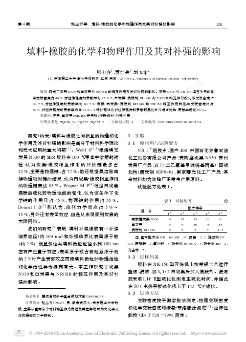 填料_橡胶的化学和物理作用及其对补强的影响