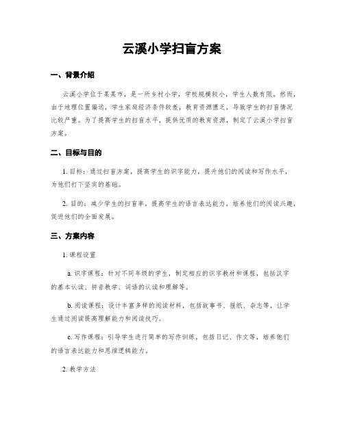 云溪小学扫盲方案