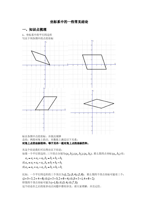 坐标系中的平行四边形