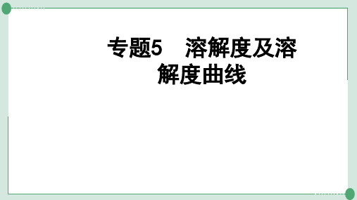 中考九年级化学复习专题5  溶解度及溶解度曲线