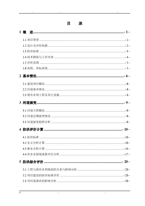 防洪评价报告(报批稿)