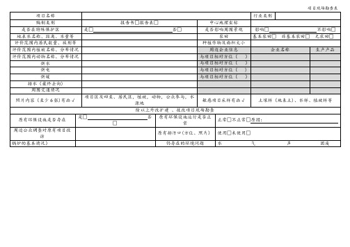 项目现场勘查表