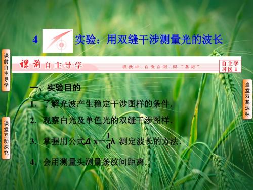 13-4实验 用双缝干涉测量光的波长课件 新人教版选修3-4课件