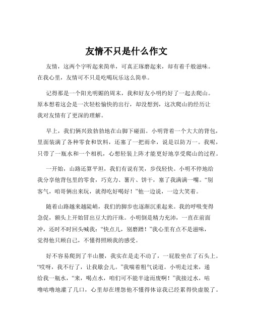 友情不只是什么作文