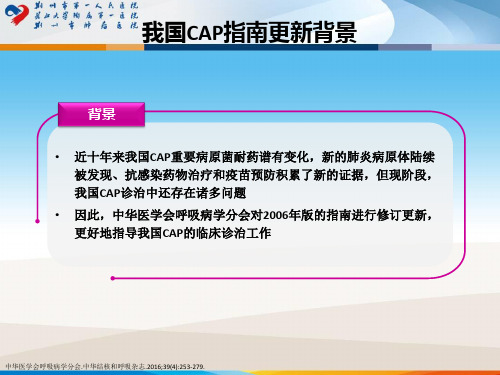 社区获得性肺炎(CAP)诊疗和治疗指南解读课件