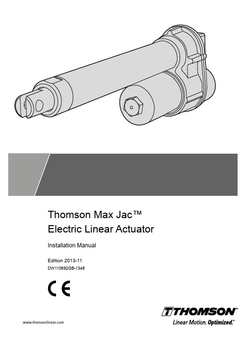 Thomson Max Jac电动直线执行器安装手册说明书