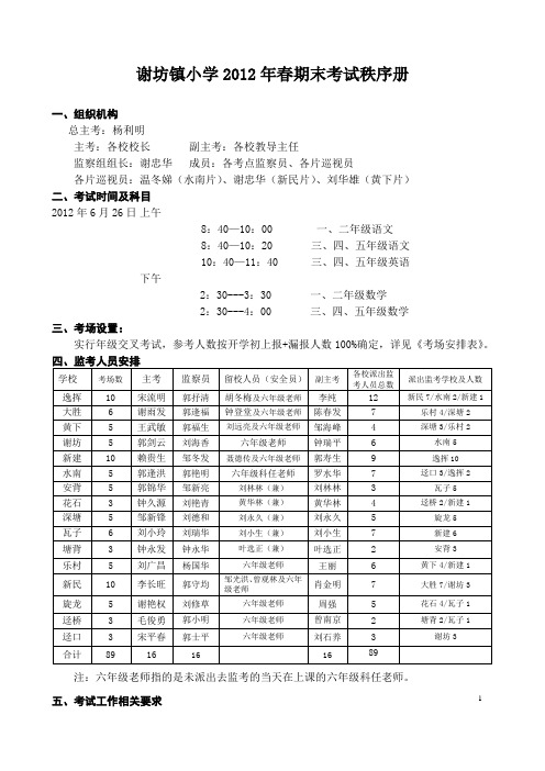 2012年春秩序册