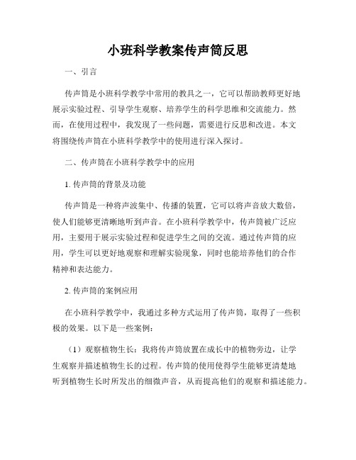 小班科学教案传声筒反思