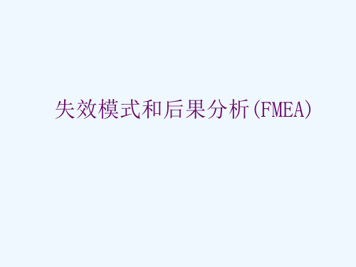 FMEA培训教材PPT课件