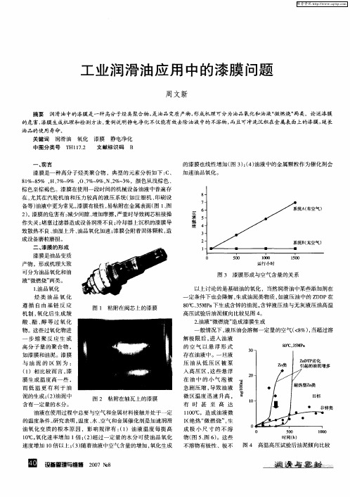 工业润滑油应用中的漆膜问题