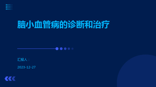 脑小血管病的诊断和治疗