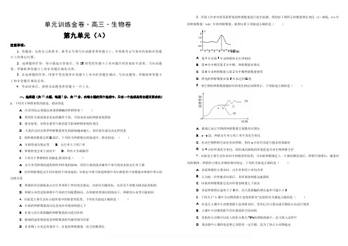 备战2020年高考高三一轮单元训练金卷 生物 第九单元 生物与环境 A卷 含答案