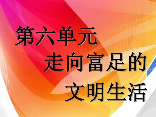 第六单元走向富足的文明生活