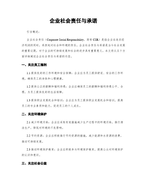 企业社会责任与承诺