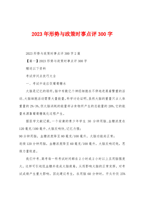 2023年形势与政策时事点评字