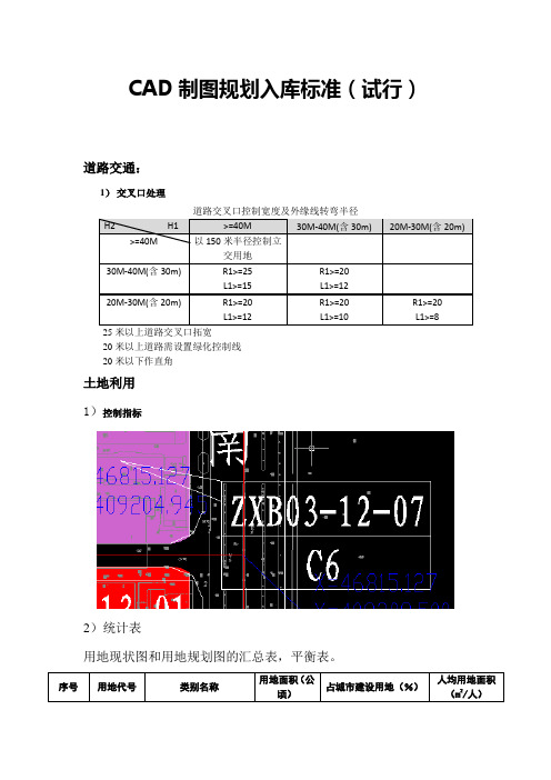 cad制图规划入库标准(试行)