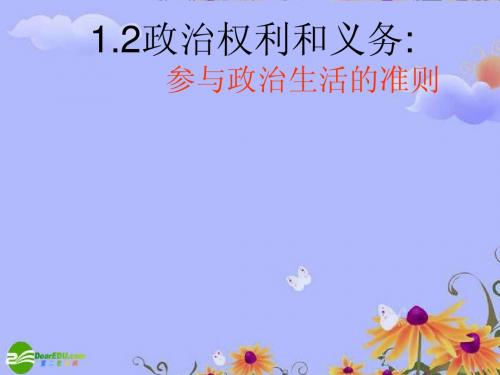 高中政治 第一单元 第一课 第二框 政治权利与义务：参与政治生活的基础和准则课件 新人教版必修2