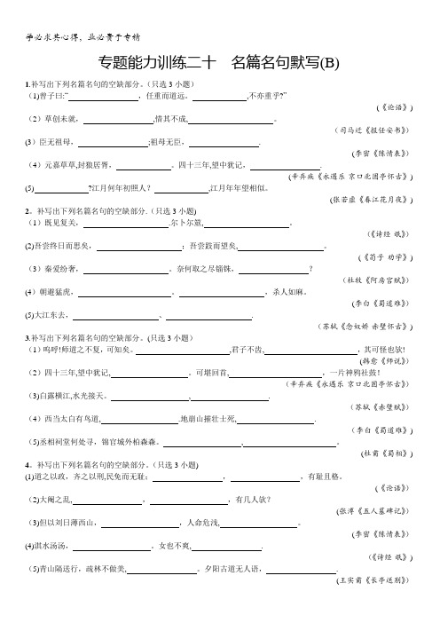 浙江省2018年高考语文(新课标)二轮专题复习专题能力训练二十含答案