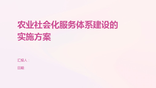 农业社会化服务体系建设的实施方案