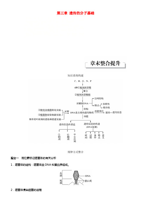 2017_2018学年高中生物第三章遗传的分子基础章末整合提升教学案浙科版必修2