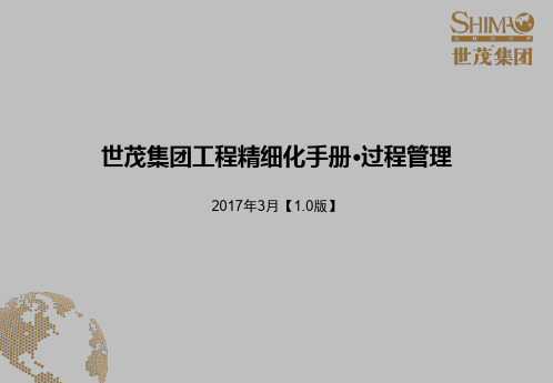 世茂集团工程精细化手册·过程管理(格式调整)