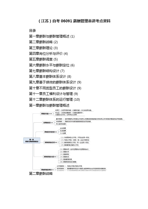 （江苏）自考06091薪酬管理串讲考点资料