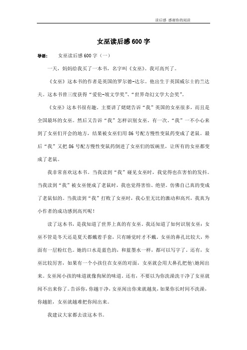 女巫读后感600字