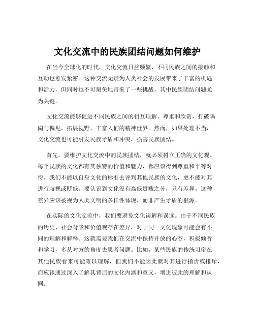 文化交流中的民族团结问题如何维护