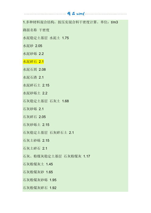 沥青混凝土密度