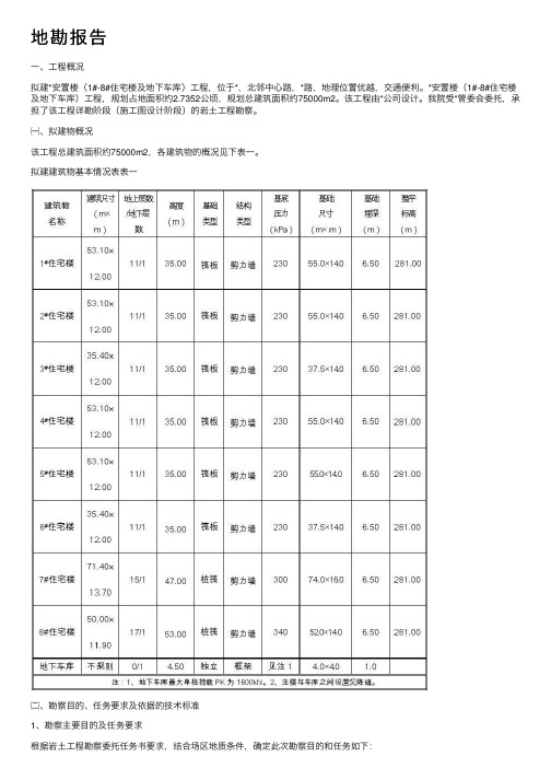 地勘报告——精选推荐