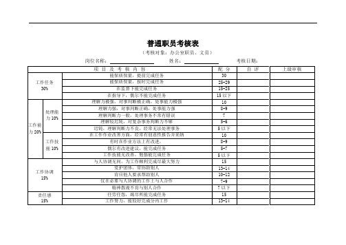 普通职员考核表