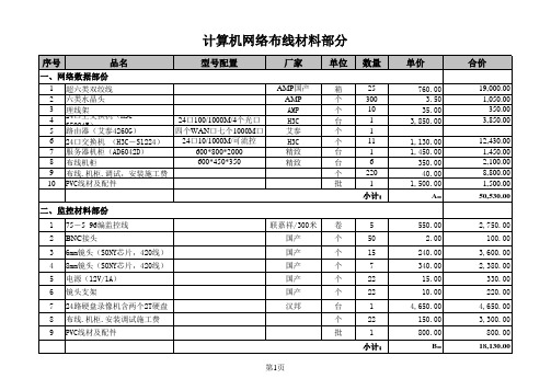 网吧布线报价