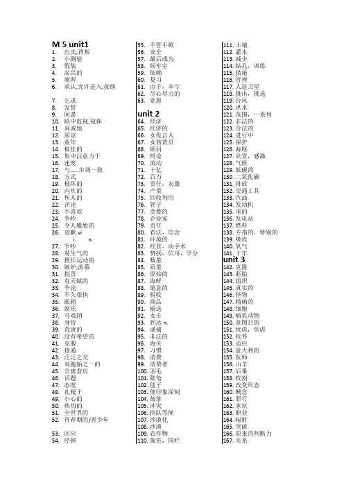 高中模块5单词词组 总结