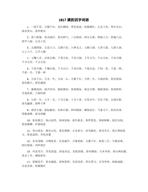 1617课的四字词语