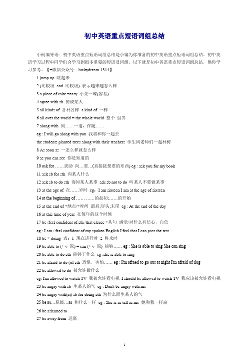 【推荐】【潭州】中考英语满分冲刺-初中重要短语句型语法.doc