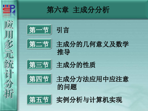 厦门大学《应用多元统计分析》第06章__主成分分析