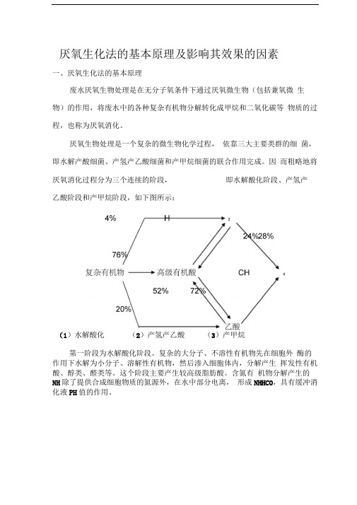 厌氧的基本原理及影响其效果的因素