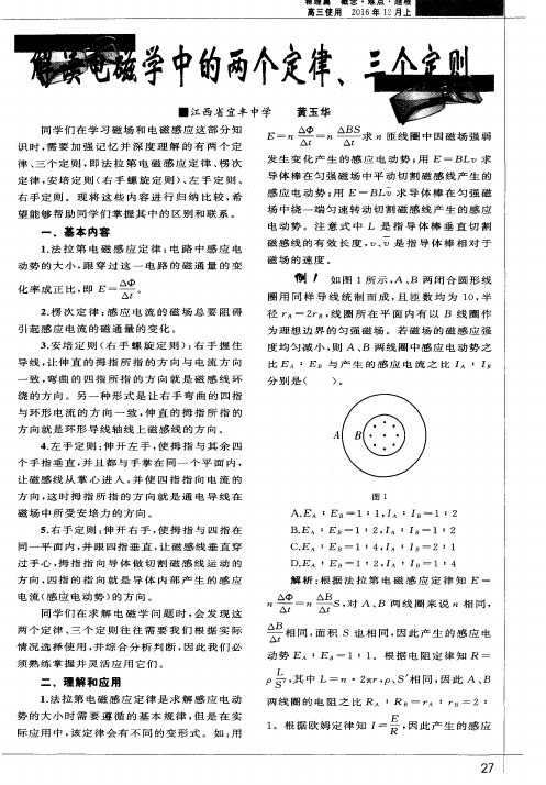 解读电磁学中的两个定律、三个定则