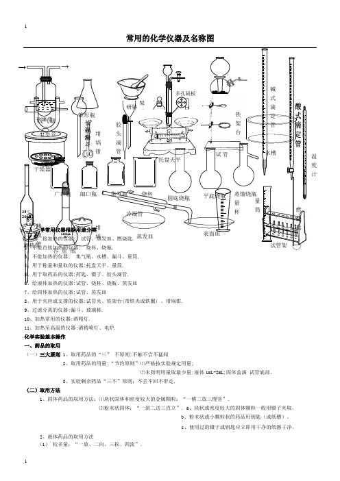 常用的化学仪器及名称图(整理)09887