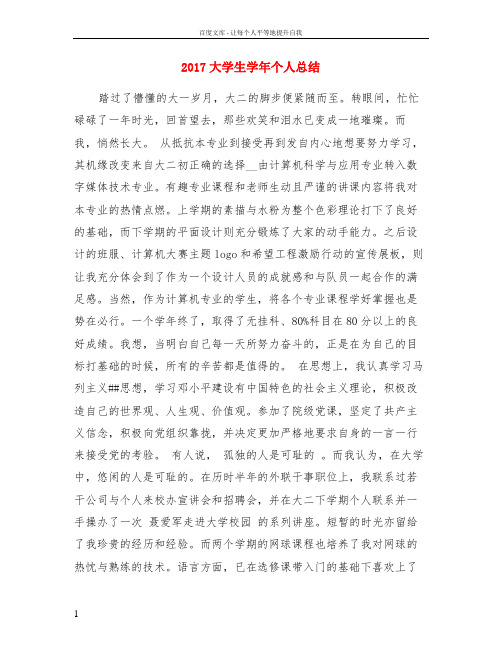 2017大学生学年个人总结