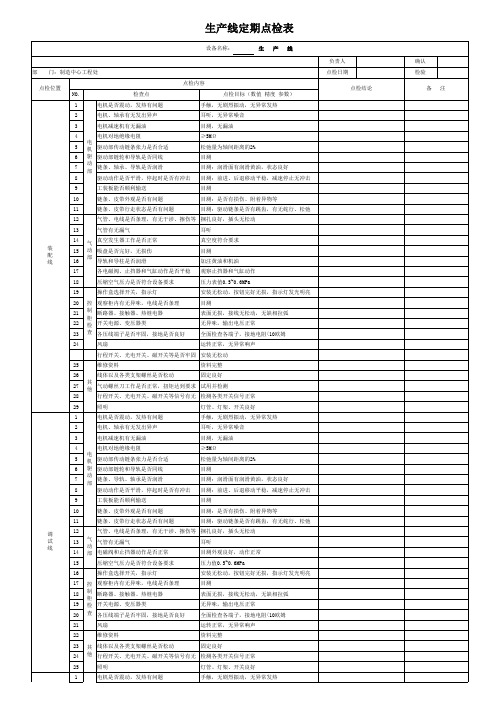 生产线定期点检表