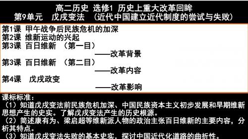 人教版选修一 第9单元  戊戌变法课件 (共18张PPT)