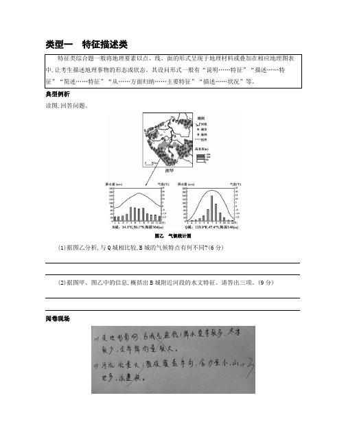 高考地理综合题 特征描述类