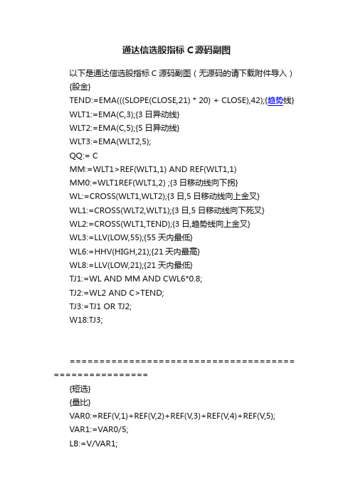 通达信选股指标C源码副图